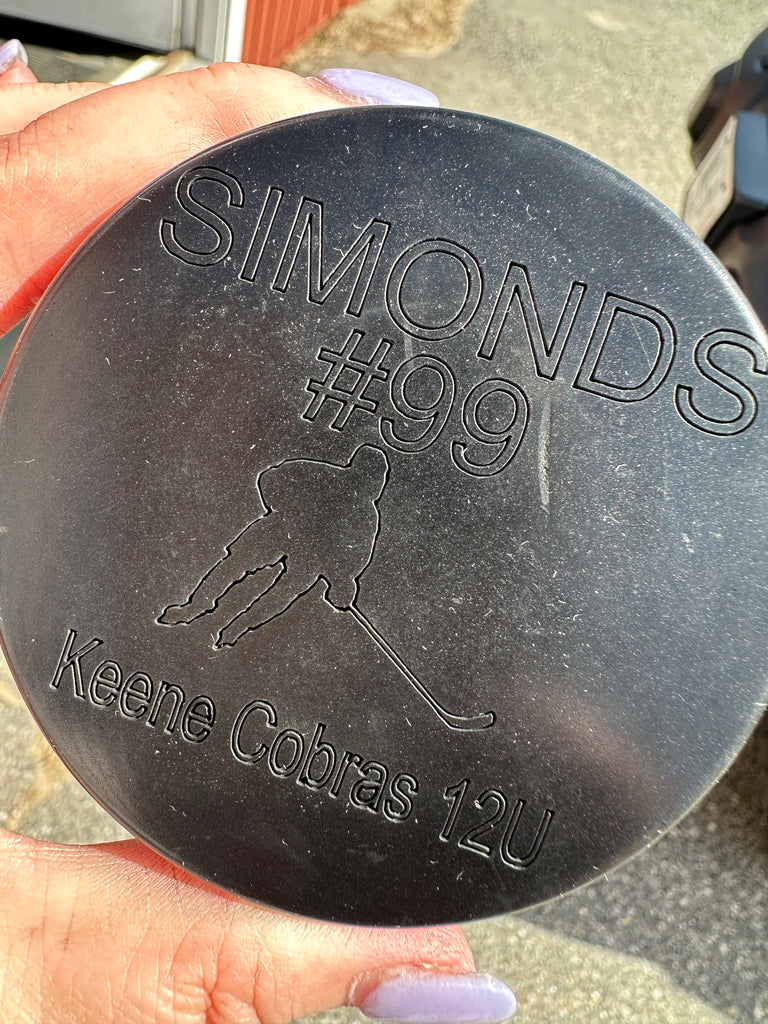 Personalize hockey puck