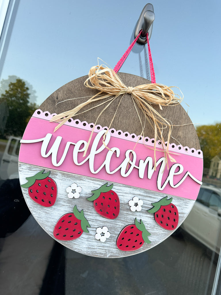 Strawberry Welcome Door Hanger